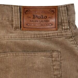 Polo Ralph Lauren Corduroy Pants Mens 36x30 Measure 34x29 Brown 90s Preppy Chino
